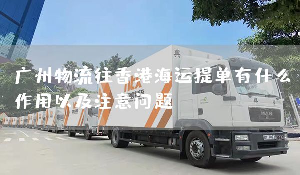 廣州物流往香港海運提單有什么作用以及注意問題？(圖1)