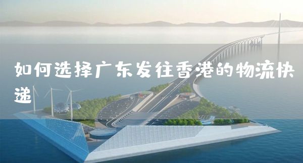 如何選擇廣東發往香港的物流快遞？(圖1)